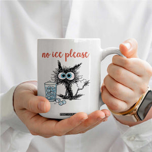 No Ice Please Coffee Mug Funny Black Cat Sarcastic Abolish ICE Meme TS14 Print Your Wear