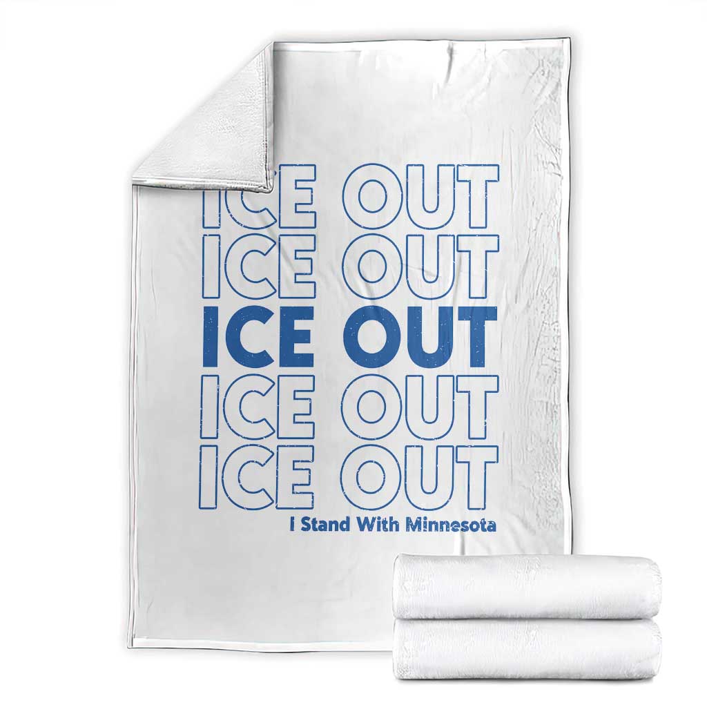 ICE Out Throw Blanket I Stand With Minnesota Minneapolis Anti ICE TS14 White Print Your Wear