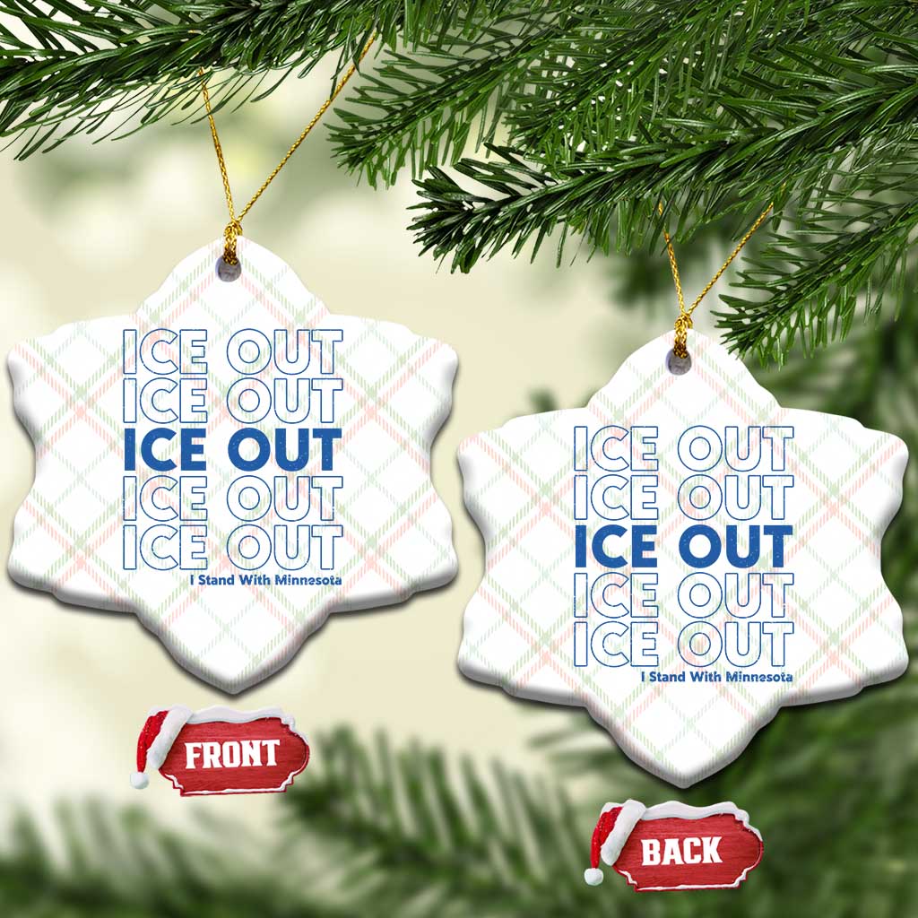 ICE Out Ceramic Ornament I Stand With Minnesota Minneapolis Anti ICE TS14 Print Your Wear