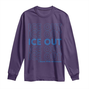 ICE Out Long Sleeve Shirt I Stand With Minnesota Minneapolis Anti ICE TS14 Purple Print Your Wear