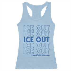 ICE Out Racerback Tank Top I Stand With Minnesota Minneapolis Anti ICE TS14 Light Blue Print Your Wear