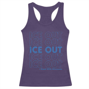 ICE Out Racerback Tank Top I Stand With Minnesota Minneapolis Anti ICE TS14 Purple Print Your Wear