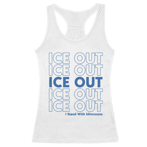 ICE Out Racerback Tank Top I Stand With Minnesota Minneapolis Anti ICE TS14 White Print Your Wear