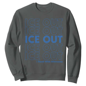 ICE Out Sweatshirt I Stand With Minnesota Minneapolis Anti ICE TS14 Dark Heather Print Your Wear