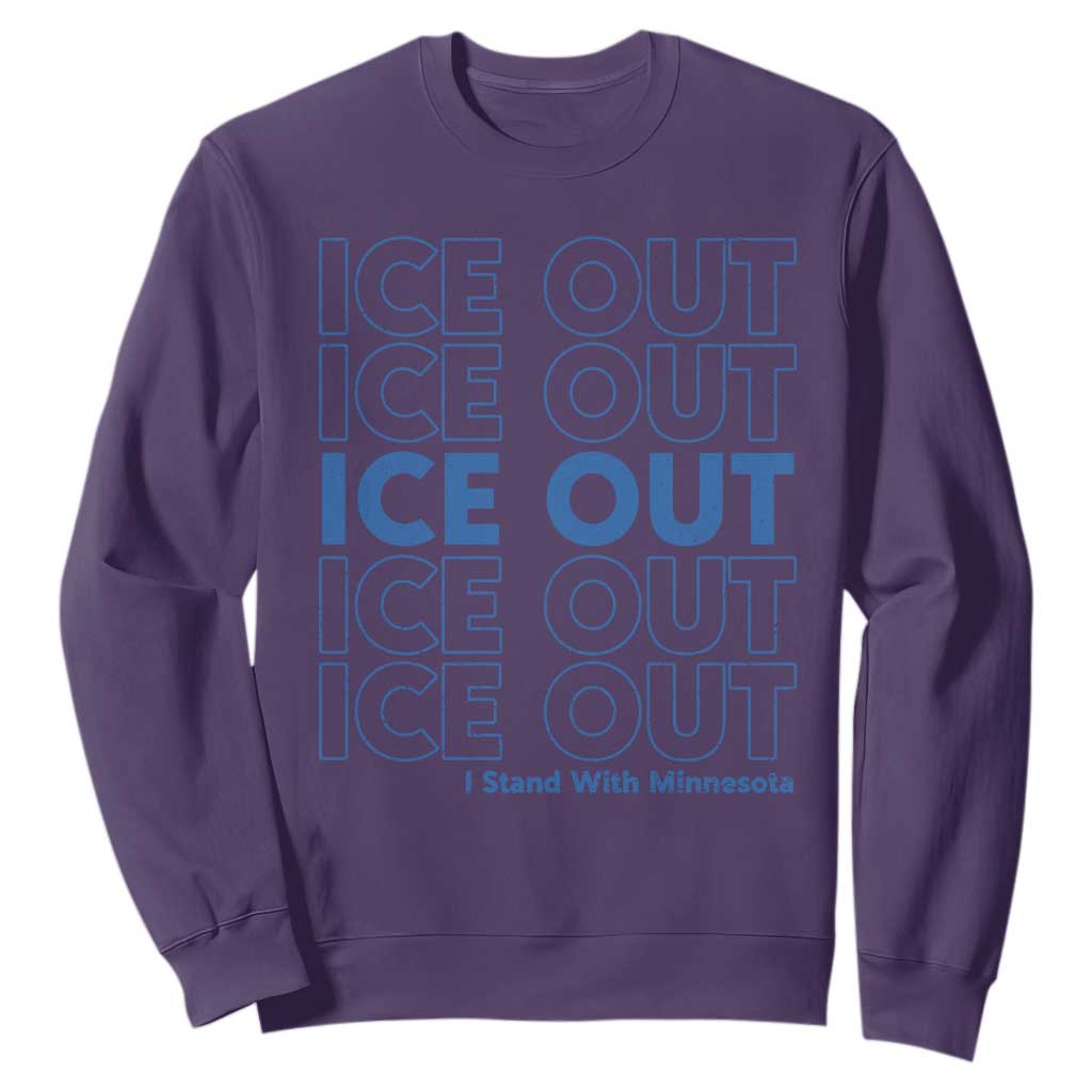 ICE Out Sweatshirt I Stand With Minnesota Minneapolis Anti ICE TS14 Purple Print Your Wear