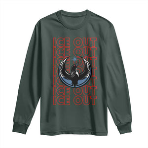 ICE Out Long Sleeve Shirt Minneapolis Resist Anti ICE Immigration Protest TS14 Dark Forest Green Print Your Wear