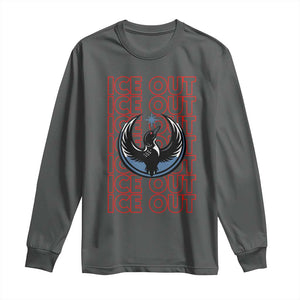 ICE Out Long Sleeve Shirt Minneapolis Resist Anti ICE Immigration Protest TS14 Dark Heather Print Your Wear