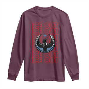 ICE Out Long Sleeve Shirt Minneapolis Resist Anti ICE Immigration Protest TS14 Maroon Print Your Wear