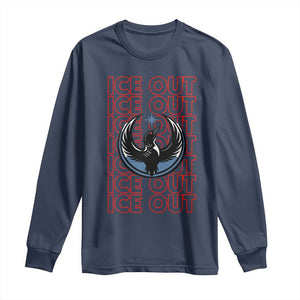 ICE Out Long Sleeve Shirt Minneapolis Resist Anti ICE Immigration Protest TS14 Navy Print Your Wear