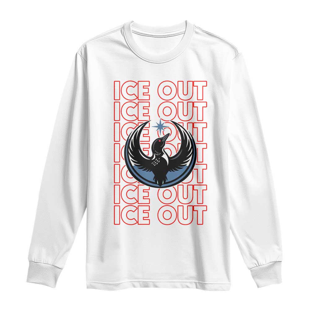 ICE Out Long Sleeve Shirt Minneapolis Resist Anti ICE Immigration Protest TS14 White Print Your Wear