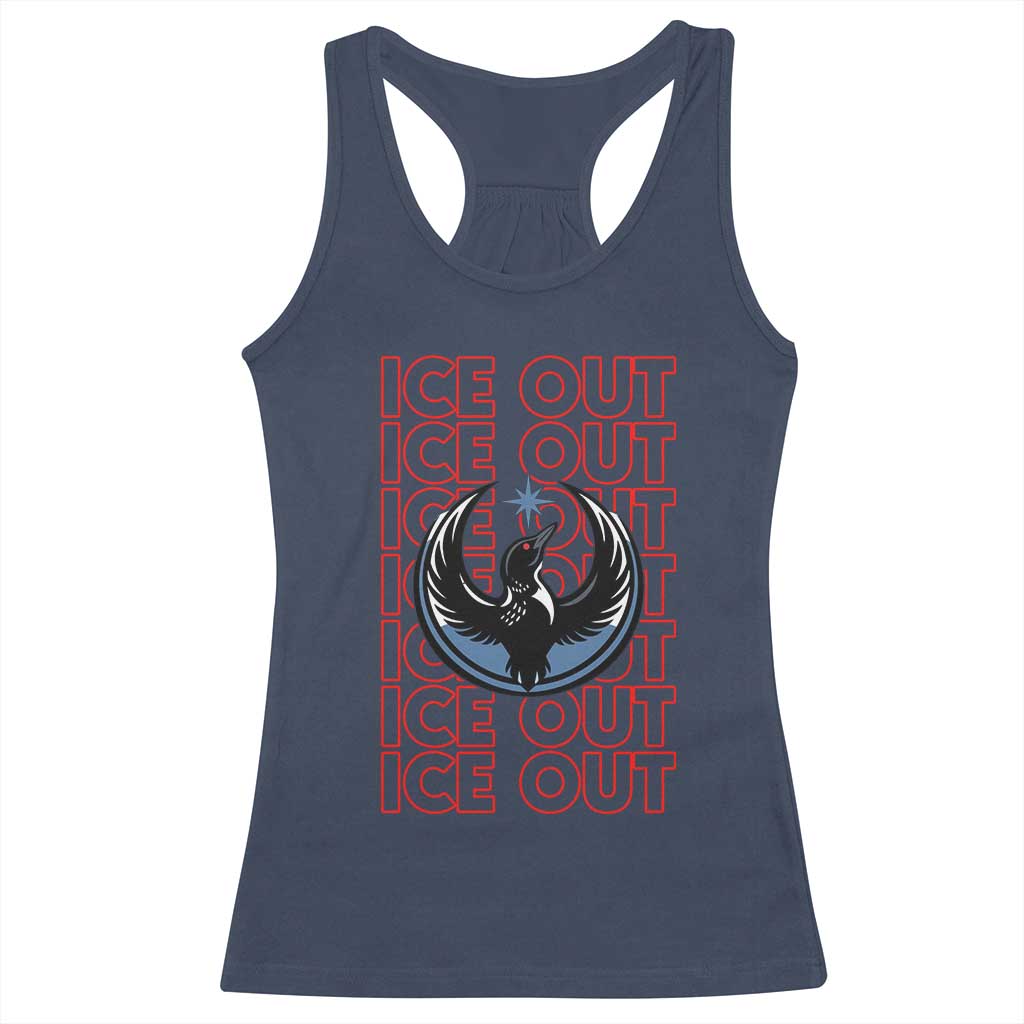 ICE Out Racerback Tank Top Minneapolis Resist Anti ICE Immigration Protest TS14 Navy Print Your Wear
