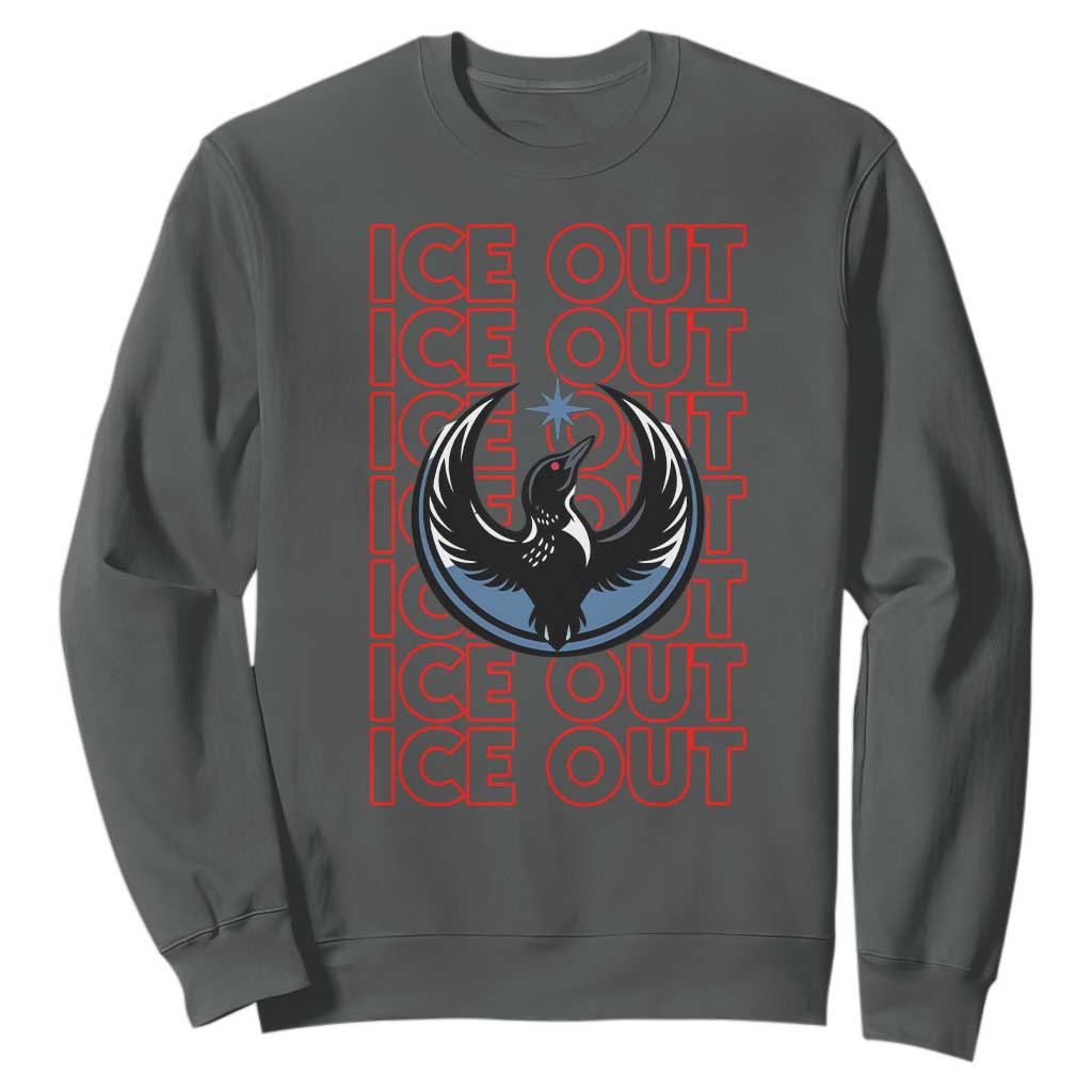 ICE Out Sweatshirt Minneapolis Resist Anti ICE Immigration Protest TS14 Dark Heather Print Your Wear