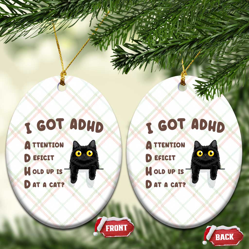 I Got ADHD is that A Cat Ceramic Ornament Funny Cat Lover TS14 Print Your Wear