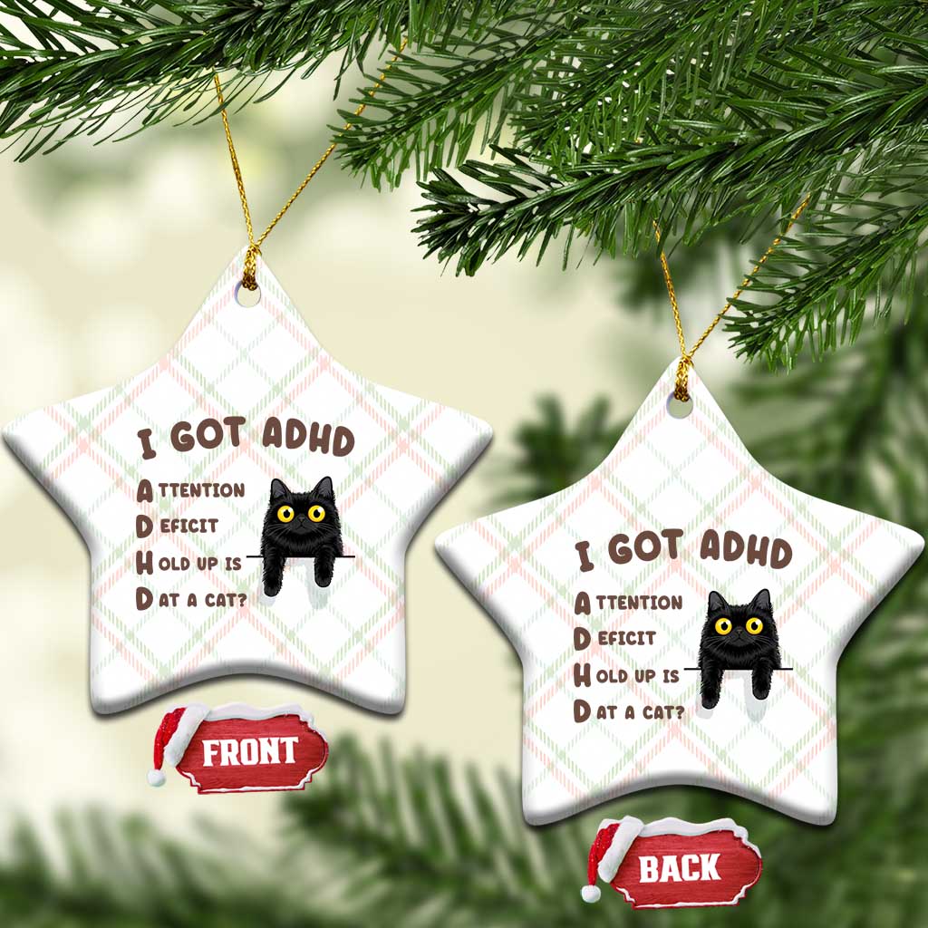 I Got ADHD is that A Cat Ceramic Ornament Funny Cat Lover TS14 Print Your Wear
