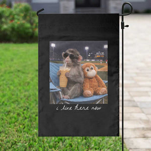 Funny Punch Monkey Baseball Garden Flag I Live Here Now Ballpark Graphic TS14 Print Your Wear