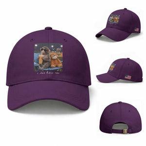 Funny Punch Monkey Baseball Baseball Cap I Live Here Now Ballpark Graphic TS14 Baseball Cap Universal Fit Purple Print Your Wear