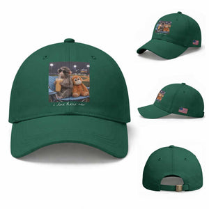 Funny Punch Monkey Baseball Baseball Cap I Live Here Now Ballpark Graphic TS14 Baseball Cap Universal Fit Irish Green Print Your Wear