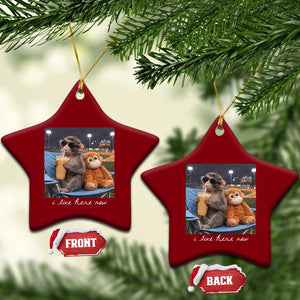 Funny Punch Monkey Baseball Ceramic Ornament I Live Here Now Ballpark Graphic TS14 Print Your Wear