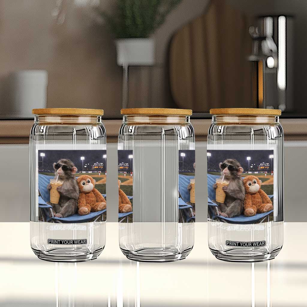 Funny Punch Monkey Baseball Glass Can I Live Here Now Ballpark Graphic TS14 Print Your Wear