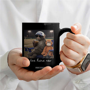 I Live Here Now Punch Monkey Coffee Mug Funny Drinking Iced Coffee Baseball Field TS14 Print Your Wear