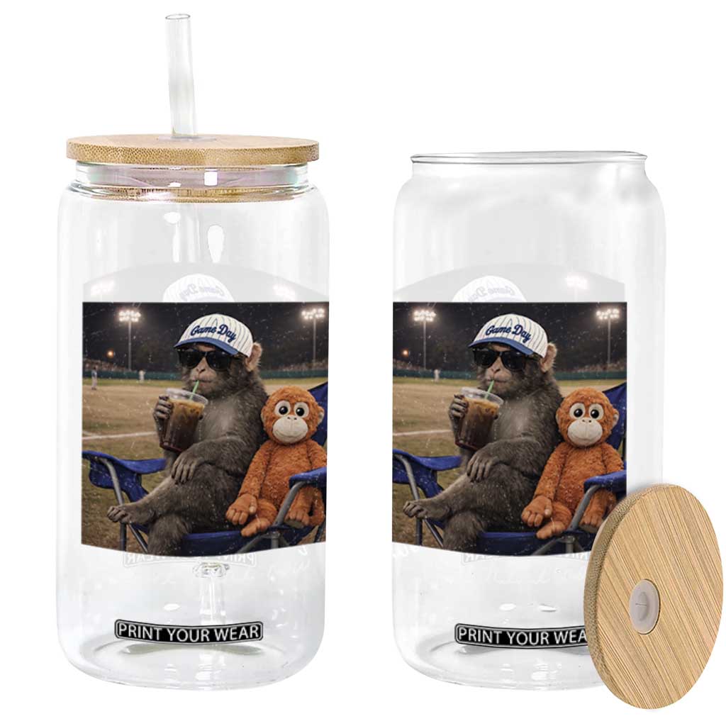 I Live Here Now Punch Monkey Glass Can Funny Drinking Iced Coffee Baseball Field TS14 Print Your Wear