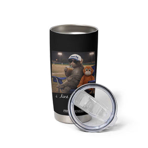 I Live Here Now Punch Monkey Tumbler Cup Funny Drinking Iced Coffee Baseball Field TS14 Print Your Wear