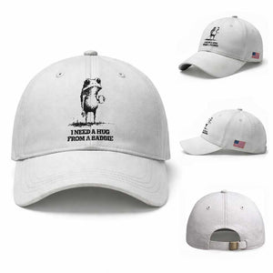I Need A Hug from A Baddie Baseball Cap Funny Frog Saying Quote TS14 Baseball Cap Universal Fit White Print Your Wear