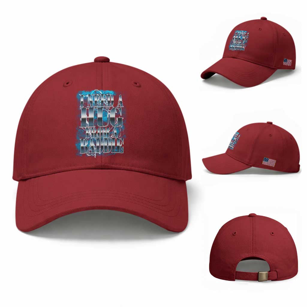 I Need A Hug from A Baddie Baseball Cap Funny Flirty Meme TS14 Baseball Cap Universal Fit Cherry Red Print Your Wear