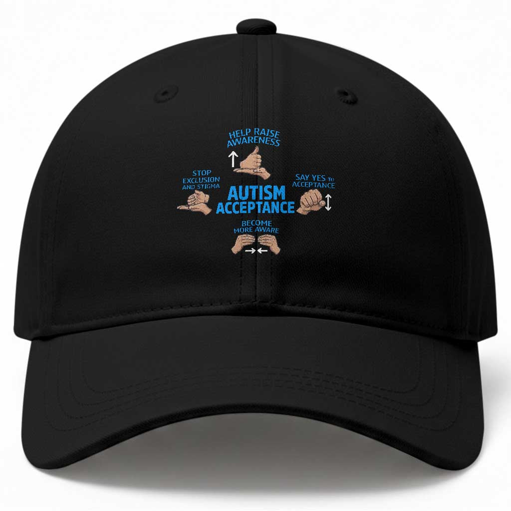 Autism Acceptance Baseball Cap Hand Neurodiversity SPED Teacher TS14 Print Your Wear