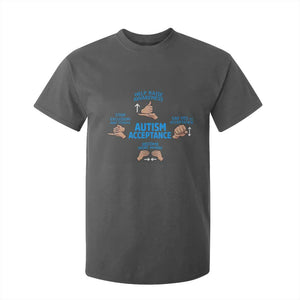 Autism Acceptance T Shirt For Kid Hand Neurodiversity SPED Teacher TS14 Dark Heather Print Your Wear