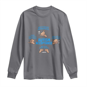 Autism Acceptance Long Sleeve Shirt Hand Neurodiversity SPED Teacher TS14 Charcoal Print Your Wear