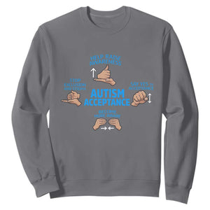 Autism Acceptance Sweatshirt Hand Neurodiversity SPED Teacher TS14 Charcoal Print Your Wear