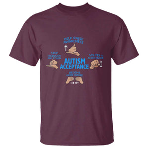 Autism Acceptance T Shirt Hand Neurodiversity SPED Teacher TS14 Maroon Print Your Wear
