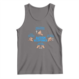 Autism Acceptance Tank Top Hand Neurodiversity SPED Teacher TS14 Deep Heather Print Your Wear