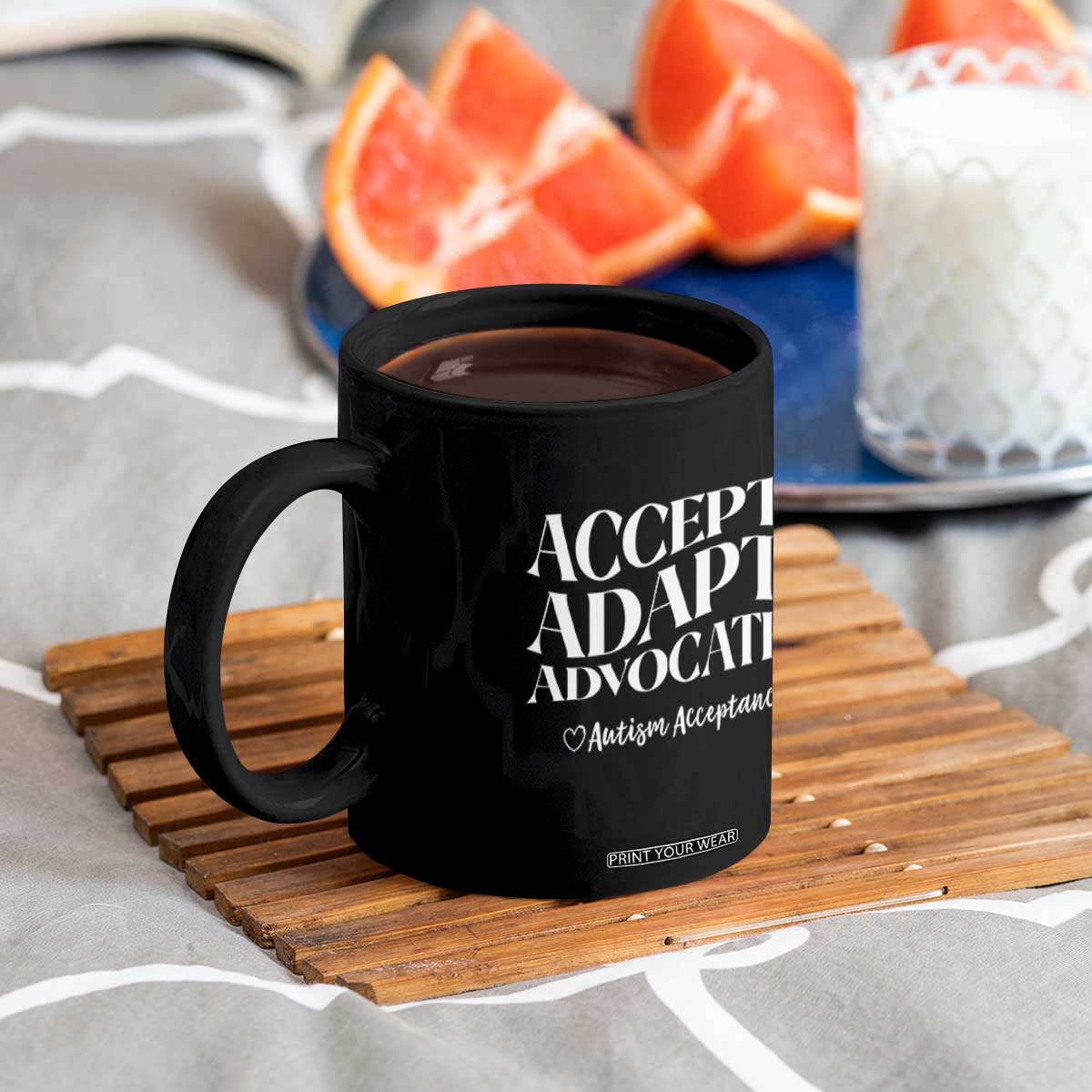 Autism Acceptance Coffee Mug Accept Adapt Advocate TS14 Print Your Wear