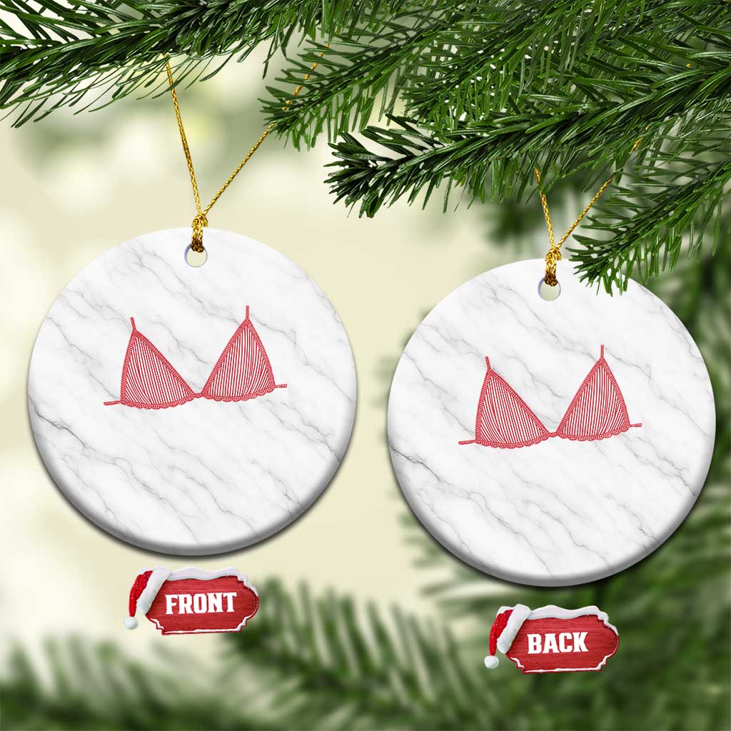 Coastal Bikini Ceramic Ornament Girls Trip Matching Beach Weekend TS14 1pc White Marble Print Your Wear