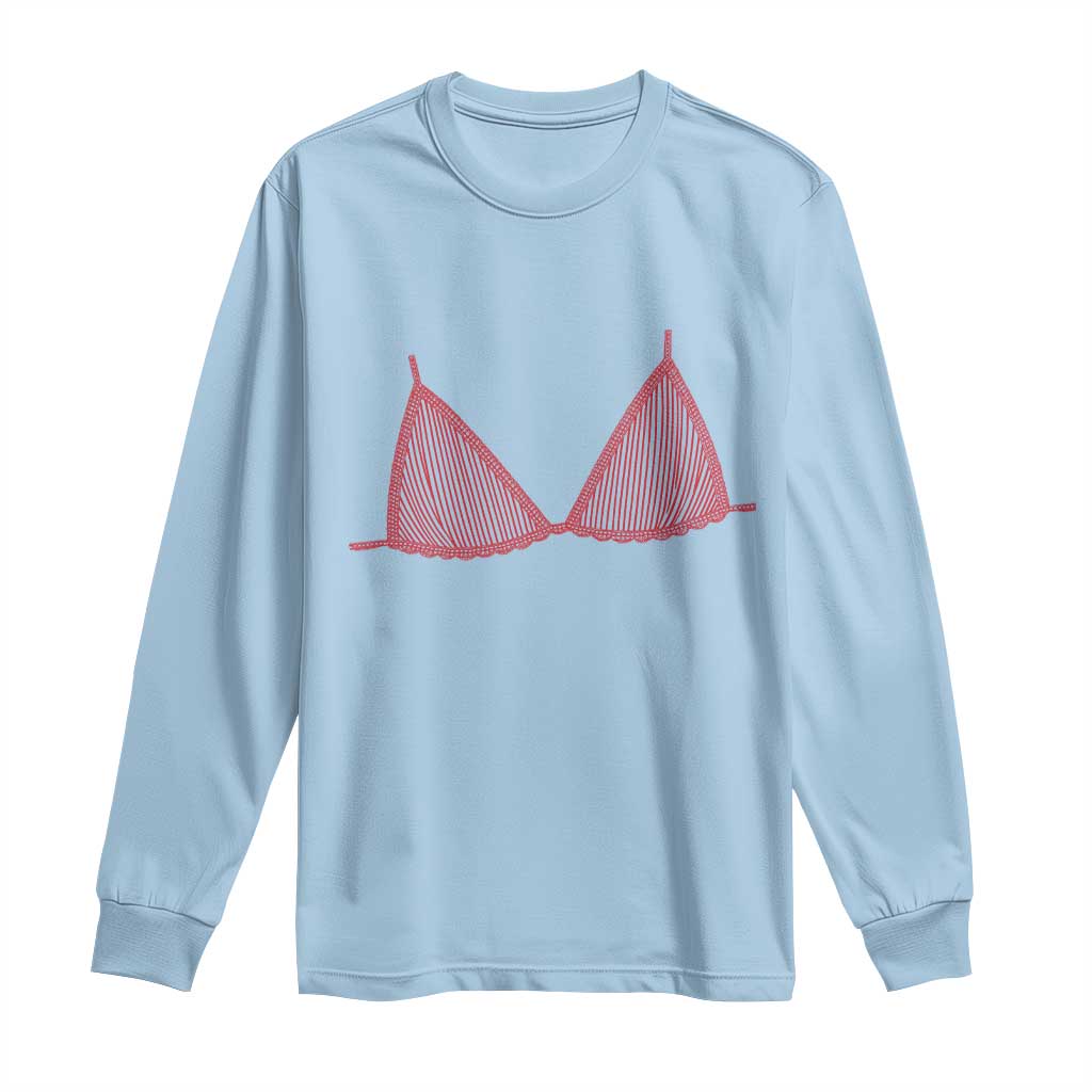 Coastal Bikini Long Sleeve Shirt Girls Trip Matching Beach Weekend TS14 Light Blue Print Your Wear