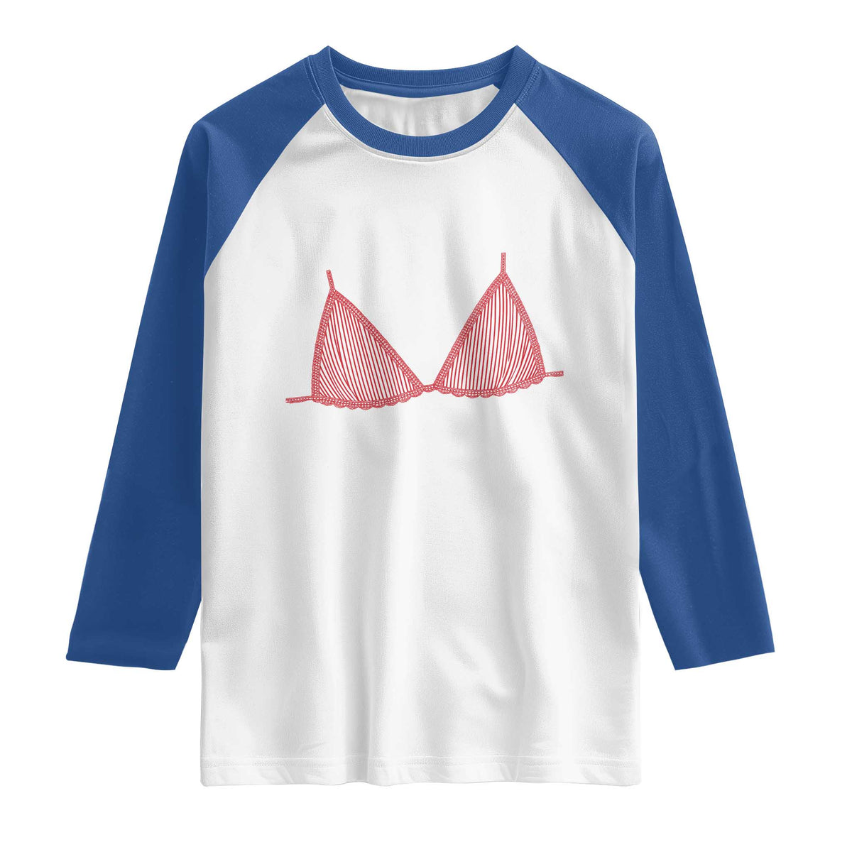 Coastal Bikini Raglan Shirt Girls Trip Matching Beach Weekend TS14 White Royal Print Your Wear