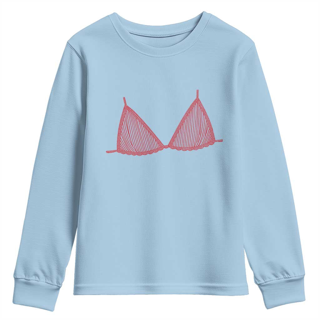 Coastal Bikini Youth Sweatshirt Girls Trip Matching Beach Weekend TS14 Light Blue Print Your Wear