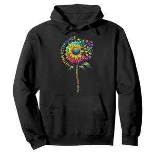 Autism Acceptance Hoodie Accept Understand Love Sunflower Puzzle TS14 Black Print Your Wear