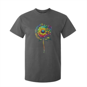 Autism Acceptance T Shirt For Kid Accept Understand Love Sunflower Puzzle TS14 Dark Heather Print Your Wear