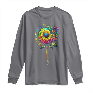 Autism Acceptance Long Sleeve Shirt Accept Understand Love Sunflower Puzzle TS14 Charcoal Print Your Wear