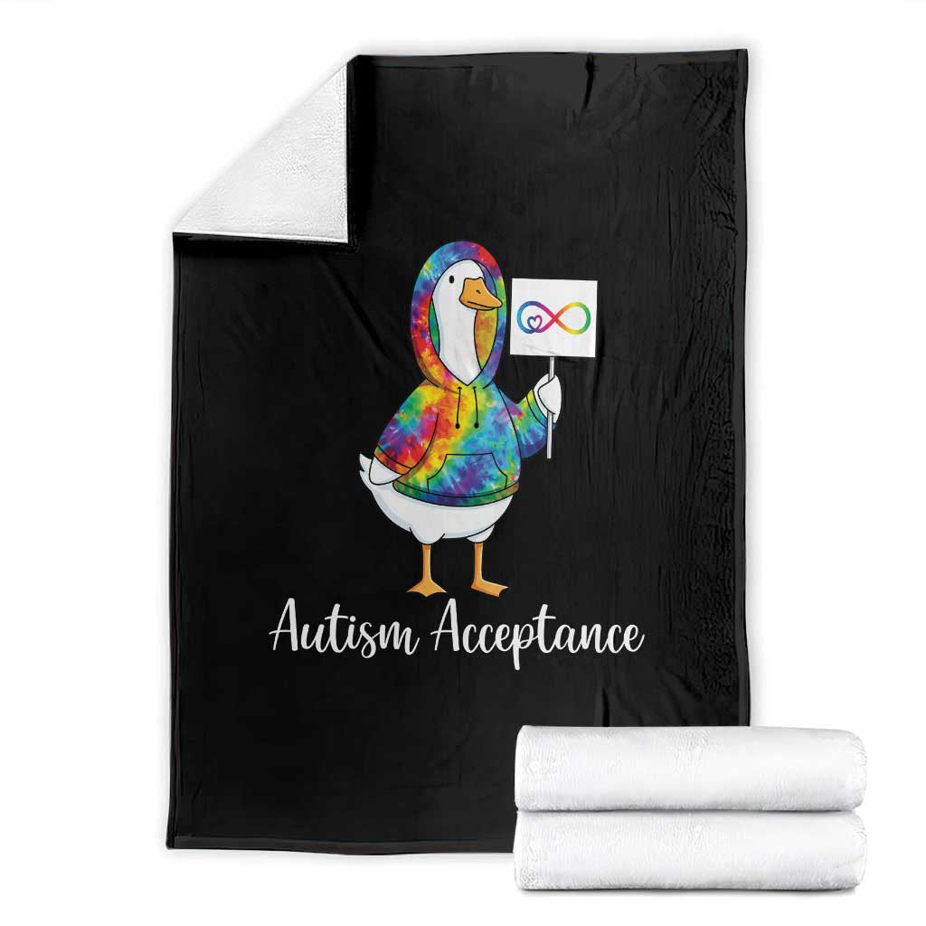Autism Acceptance Throw Blanket Accept Understand Love Support Neurodivergent TS14 Black Print Your Wear