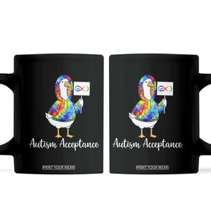 Autism Acceptance Coffee Mug Accept Understand Love Support Neurodivergent TS14 Black Print Your Wear