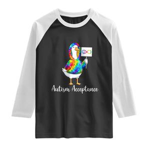 Autism Acceptance Raglan Shirt Accept Understand Love Support Neurodivergent TS14 Black White Print Your Wear