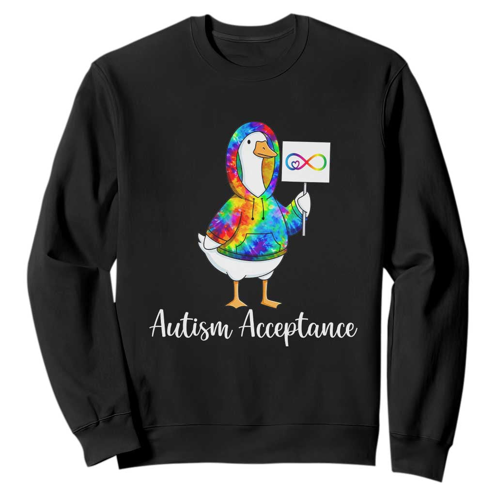 Autism Acceptance Sweatshirt Accept Understand Love Support Neurodivergent TS14 Black Print Your Wear