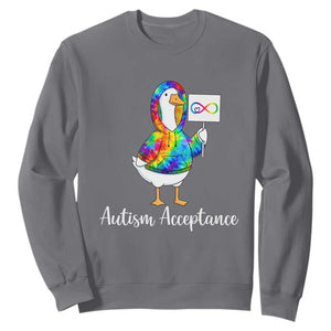 Autism Acceptance Sweatshirt Accept Understand Love Support Neurodivergent TS14 Charcoal Print Your Wear