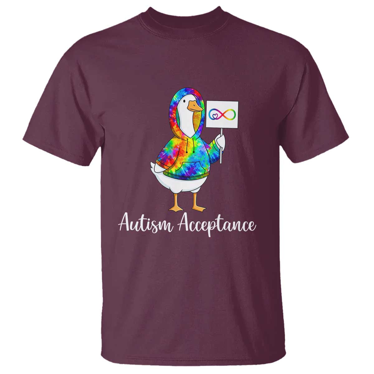 Autism Acceptance T Shirt Accept Understand Love Support Neurodivergent TS14 Maroon Print Your Wear