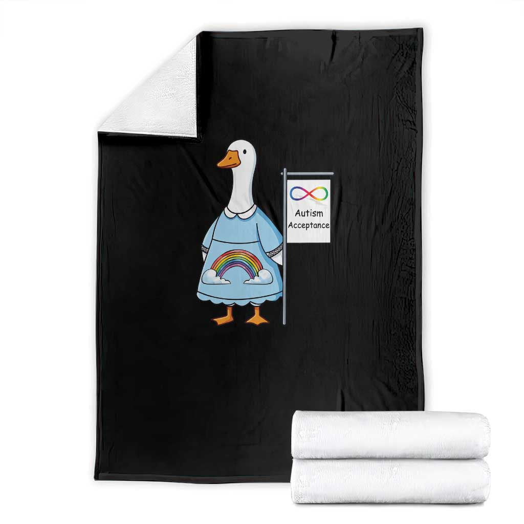 Autism Acceptance Throw Blanket Neurodivergent Awareness Silly Goose Support TS14 Black Print Your Wear
