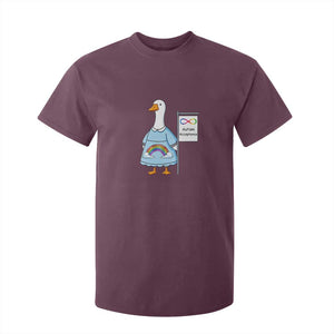 Autism Acceptance T Shirt For Kid Neurodivergent Awareness Silly Goose Support TS14 Maroon Print Your Wear